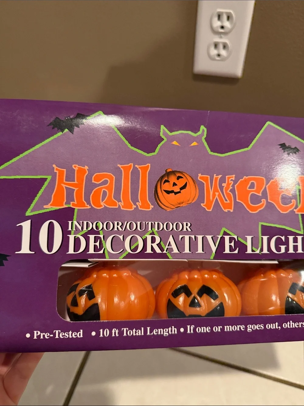 Vtg Halloween Jack O Lantern Pumpkin Lights String Plastic Blow Mold Lot of 2